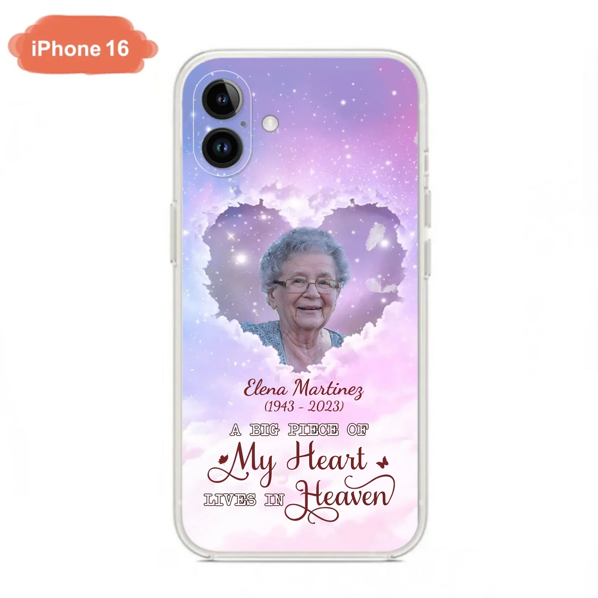 Custom Personalized Memorial Photo Phone Case - Memorial Gift For Family Member - Upload Photo - Case For iPhone/Samsung - A Big Piece Of My Heart Lives In Heaven