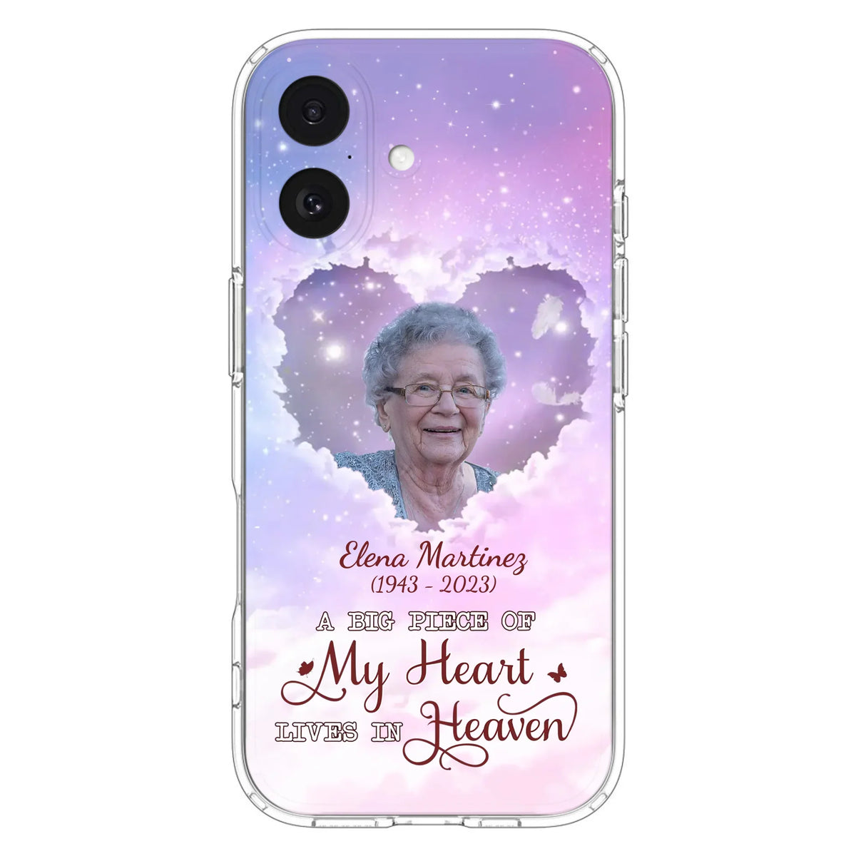 Custom Personalized Memorial Photo Phone Case - Memorial Gift For Family Member - Upload Photo - Case For iPhone/Samsung - A Big Piece Of My Heart Lives In Heaven