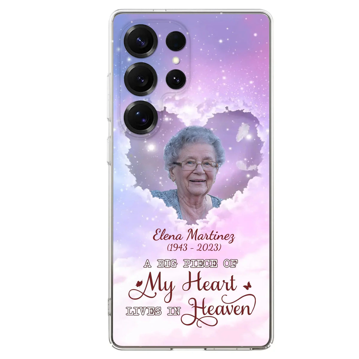 Custom Personalized Memorial Photo Phone Case - Memorial Gift For Family Member - Upload Photo - Case For iPhone/Samsung - A Big Piece Of My Heart Lives In Heaven