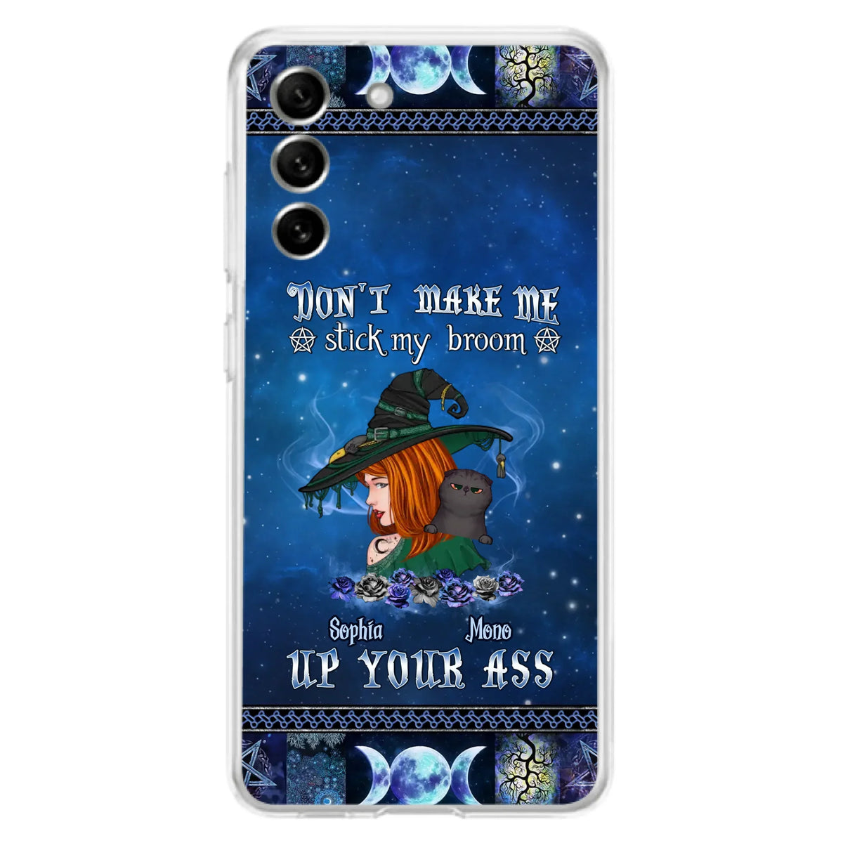 Personalized Witch Phone Case - Gift Idea For Witch Lover/ Halloween - Don't Make Me Stick My Broom Up Your Ass - Case For iPhone/Samsung