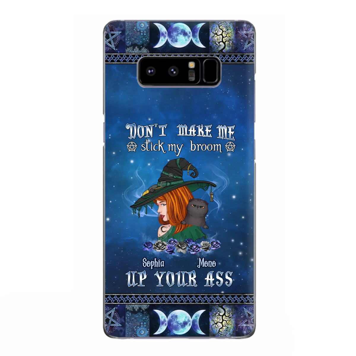 Personalized Witch Phone Case - Gift Idea For Witch Lover/ Halloween - Don't Make Me Stick My Broom Up Your Ass - Case For iPhone/Samsung