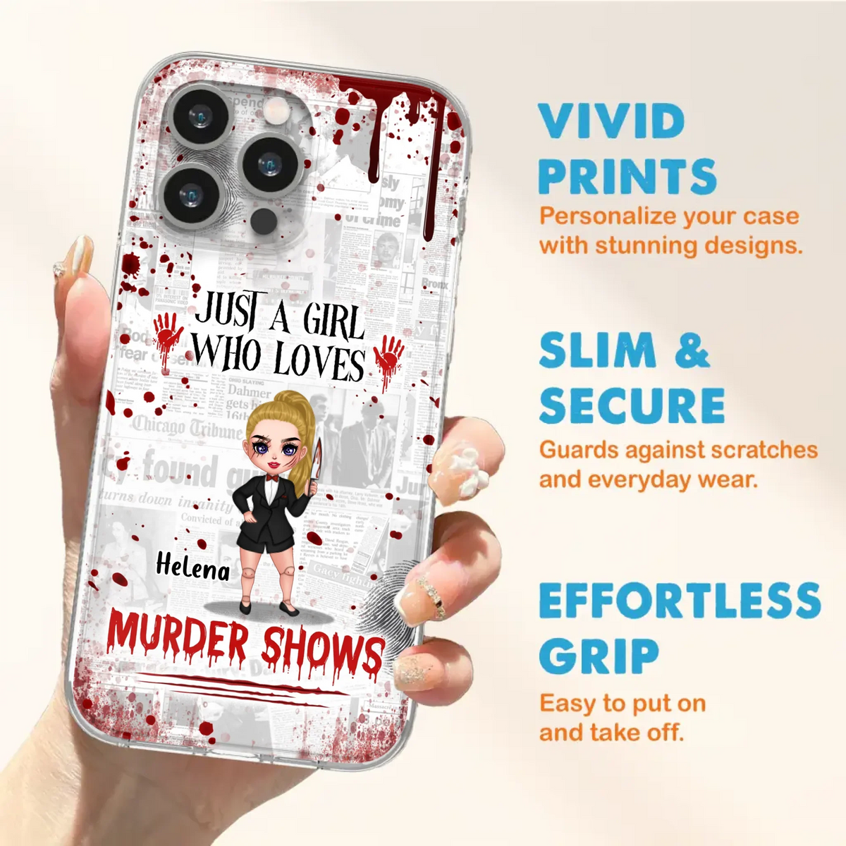 Personalized Witch Phone Case - Gift Idea For Witch Lover/ Halloween - Just A Girl Who Loves Murder Shows - Case For iPhone/Samsung
