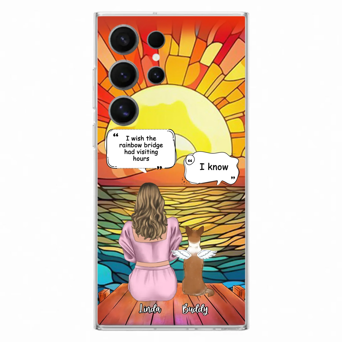 Custom Personalized Memorial Dog Phone Case - Upto 4 Dogs - Memorial Gift Idea For Dog Owners - Case for iPhone/Samsung
