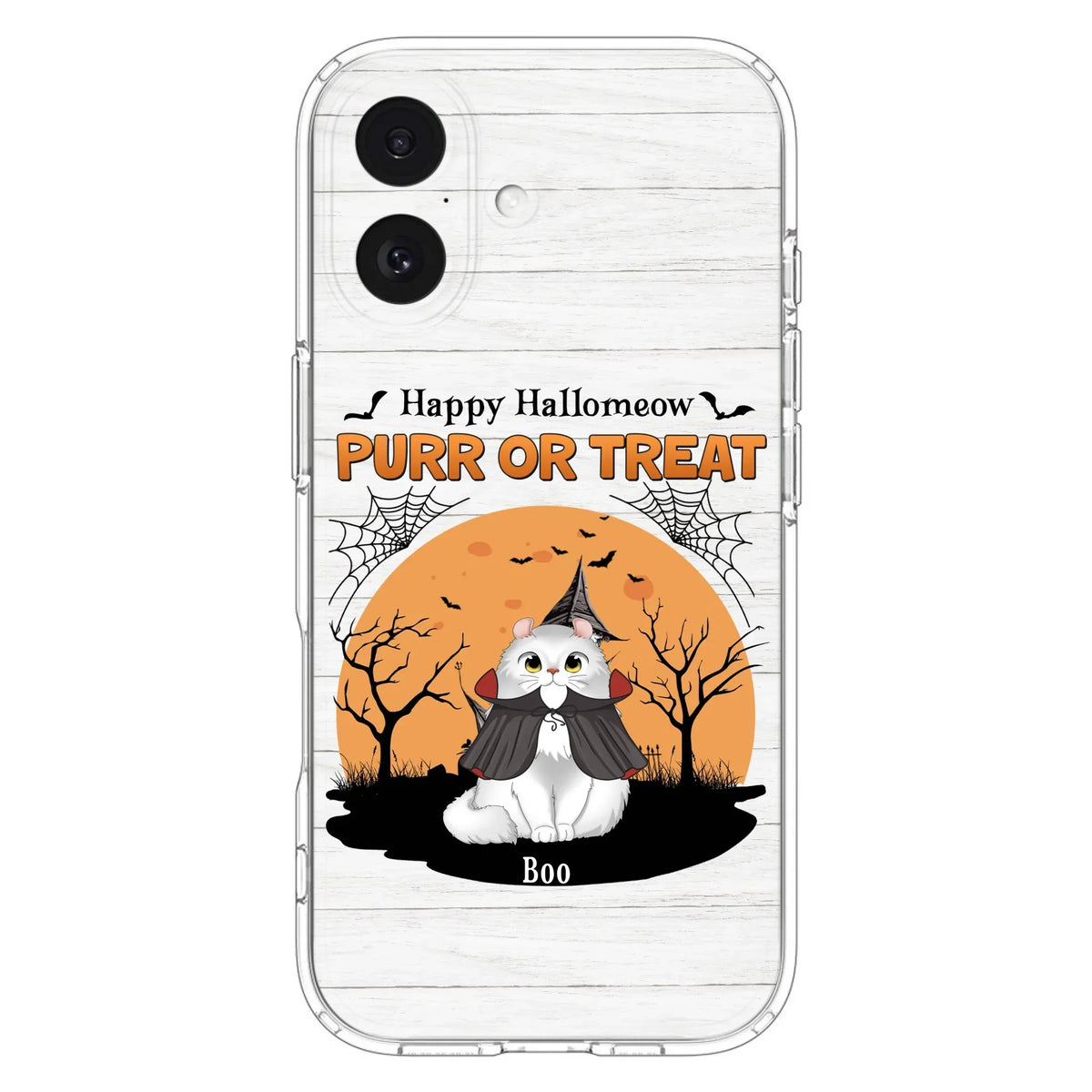 Custom Personalized Meowloween Phone Case - Up to 6 Cats - Halloween Gift Idea for Cat Lovers - Happy Hallomeow - Case for iPhone/Samsung