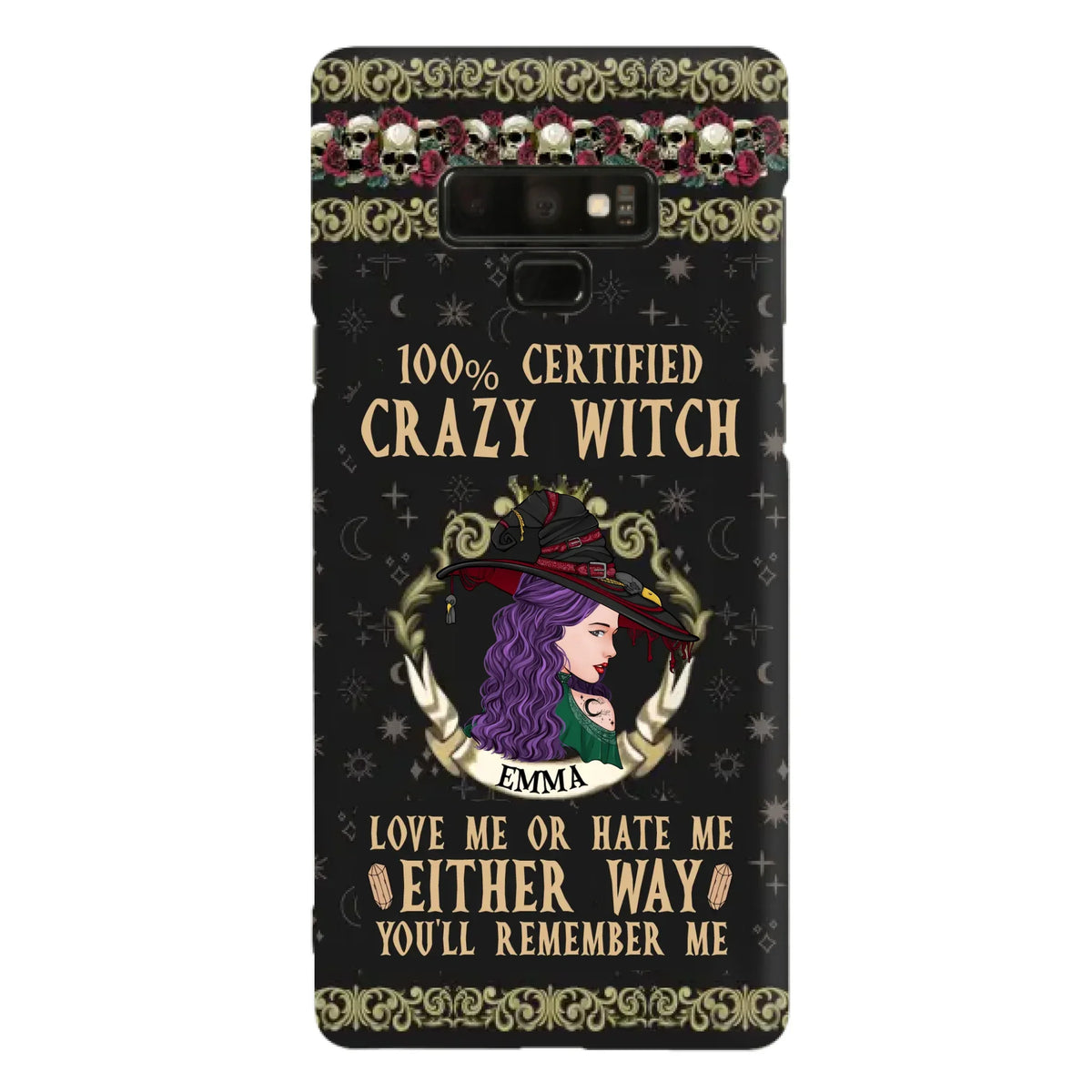 Personalized Witch Phone Case - Gift Idea For Halloween/ Witch - 100% Certified Crazy Witch Love Me Or Hate Me Either Way You'll Remember Me - Case For iPhone/Samsung