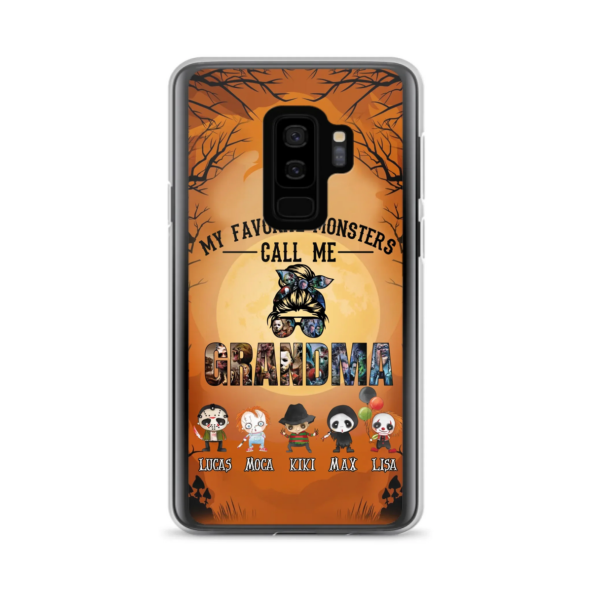 Personalized Halloween Phone Case - Halloween Gift Idea for Halloween - Upto 5 Characters - My Favorite Monsters Call Me Grandma - Case For iPhone/Samsung
