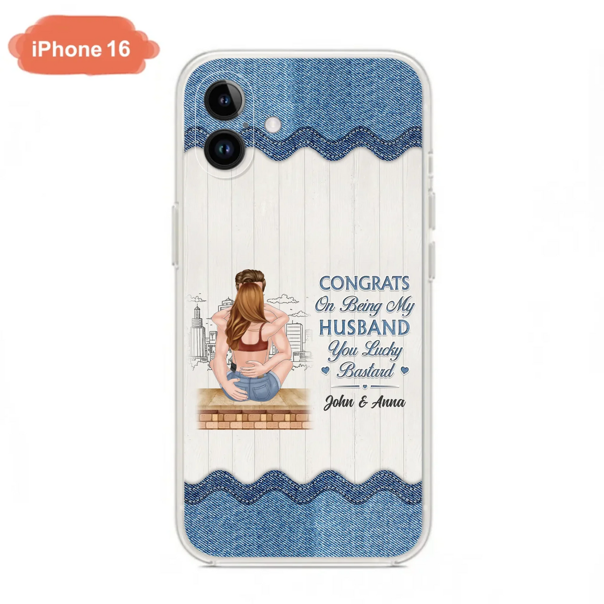 Custom Personalized Couple Phone Case - Gift Idea For Couple/Valentines Day - Congrats On Being My Husband You Lucky Bastard - Case For iPhone/Samsung