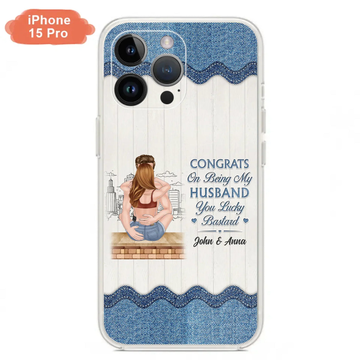 Custom Personalized Couple Phone Case - Gift Idea For Couple/Valentines Day - Congrats On Being My Husband You Lucky Bastard - Case For iPhone/Samsung
