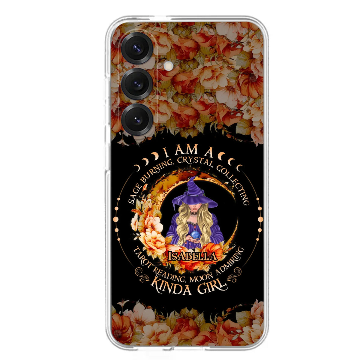 Personalized Witch Phone Case - Gift Idea For Halloween - I Am A Sage Burning, Crystal Collecting, Tarot Reading, Moon Admiring Kinda Girl - Cases For iPhone/Samsung