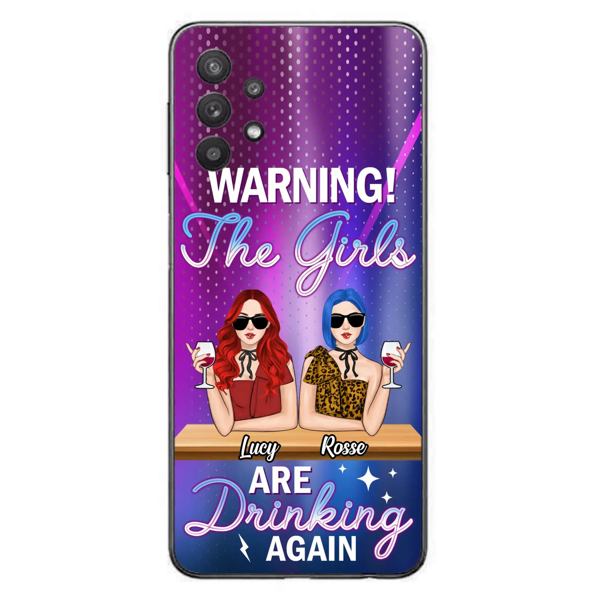 Personalized Besties Phone Case - Gift Idea For Friends/Besties - Upto 4 Girls - Warning The Girls Are Drinking Again - Case For iPhone/Samsung