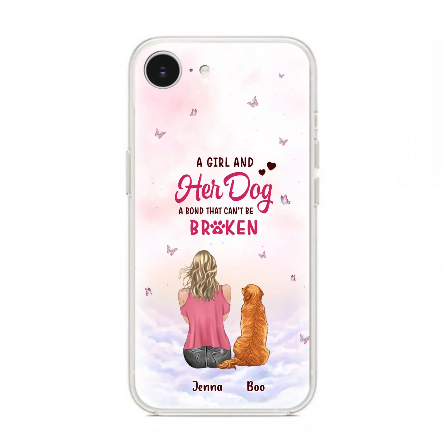 Custom Personalized Dog Mom Phone Case - Upto 5 Dogs - Gift Idea For Dog Lovers - A Girl And Her Dog A Bond That Can't Be Broken - Case for iPhone/Samsung