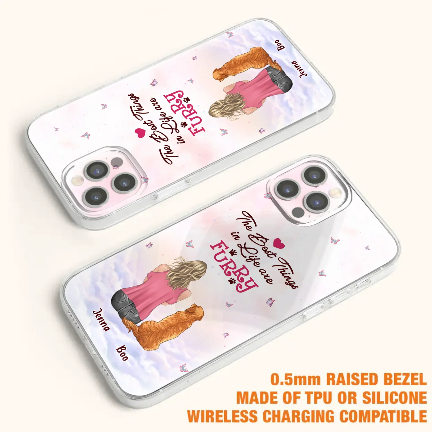 Custom Personalized Dog Mom Phone Case - Upto 5 Dogs - Gift Idea For Dog Lovers - The Best Things In Life Are Furry - Case for iPhone/Samsung
