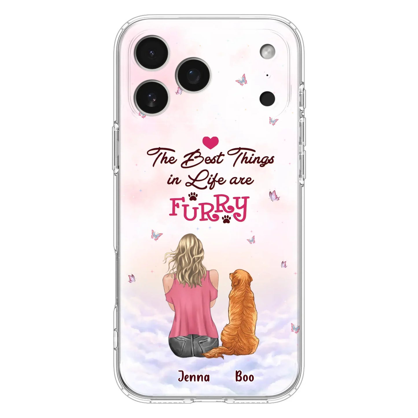 Custom Personalized Dog Mom Phone Case - Upto 5 Dogs - Gift Idea For Dog Lovers - The Best Things In Life Are Furry - Case for iPhone/Samsung