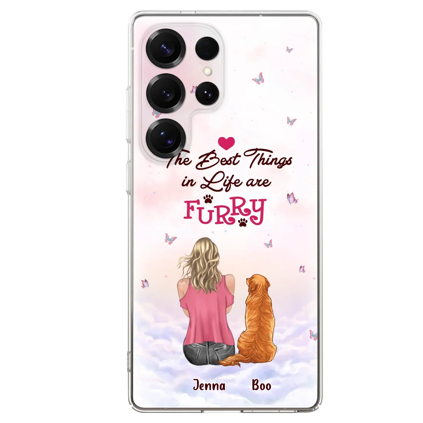Custom Personalized Dog Mom Phone Case - Upto 5 Dogs - Gift Idea For Dog Lovers - The Best Things In Life Are Furry - Case for iPhone/Samsung
