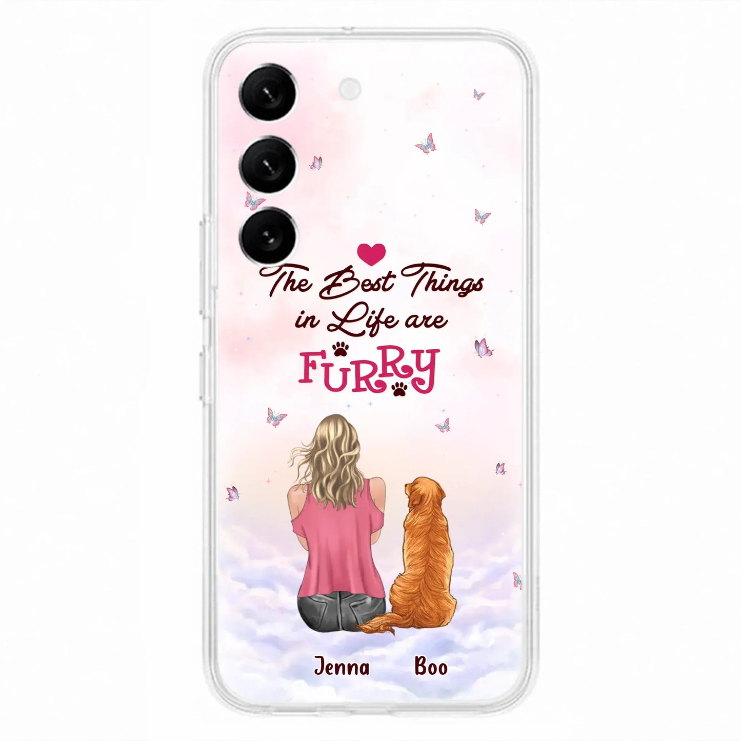 Custom Personalized Dog Mom Phone Case - Upto 5 Dogs - Gift Idea For Dog Lovers - The Best Things In Life Are Furry - Case for iPhone/Samsung