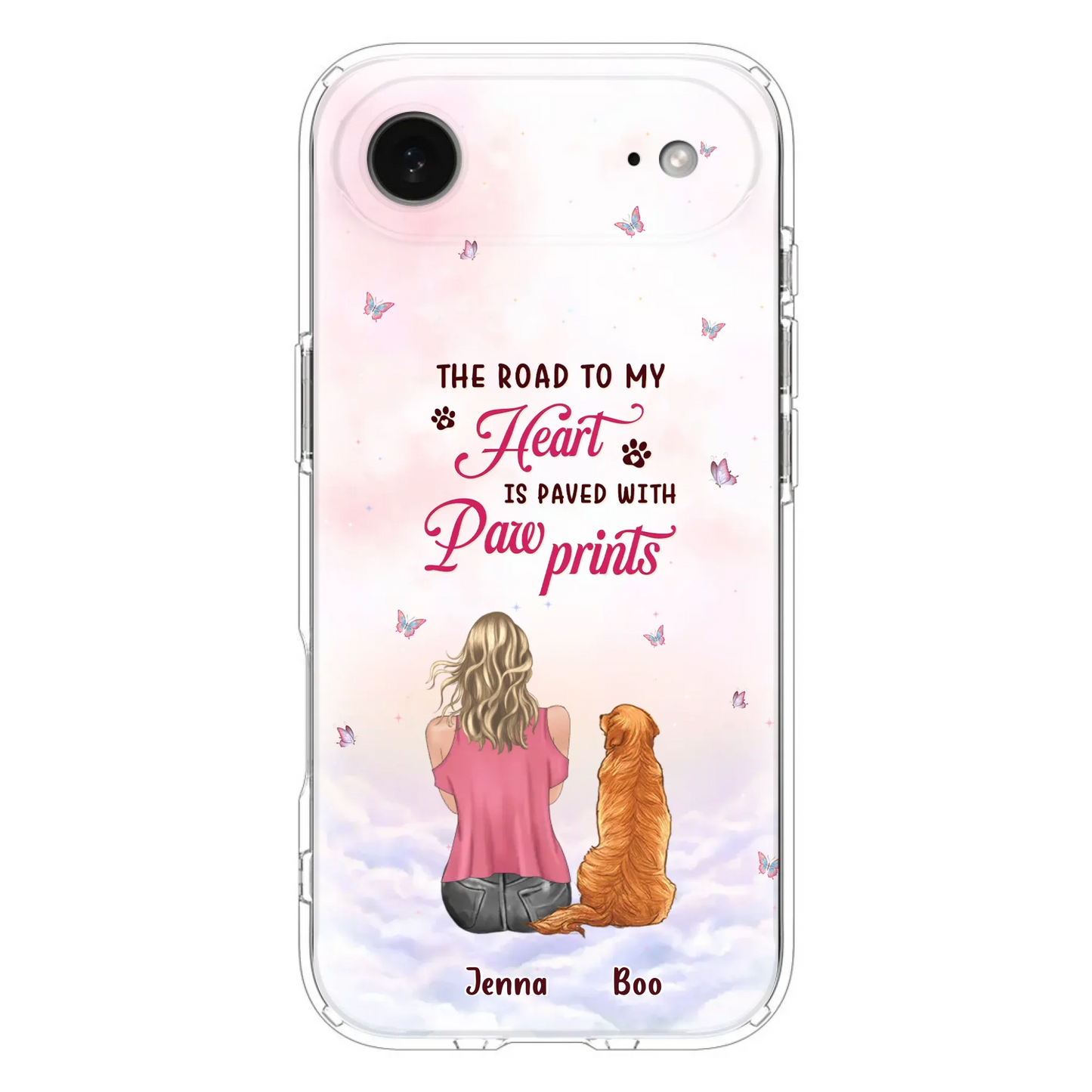 Custom Personalized Dog Mom Phone Case - Upto 5 Dogs - Gift Idea For Dog Lovers - The Road To My Heart Is Paved With Pawprints - Case for iPhone/Samsung
