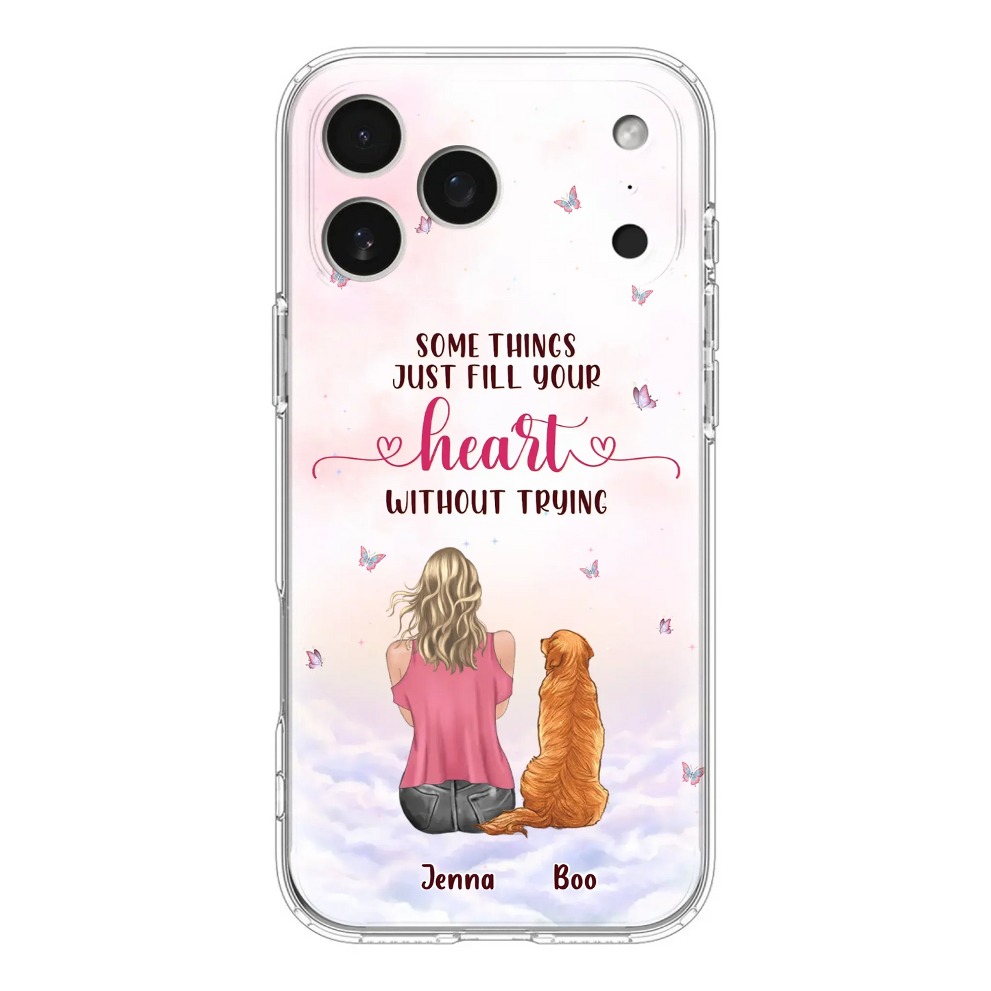 Custom Personalized Dog Mom Phone Case - Upto 5 Dogs - Gift Idea For Dog Lovers - Some Things Just Fill Your Heart Without Trying - Case for iPhone/Samsung
