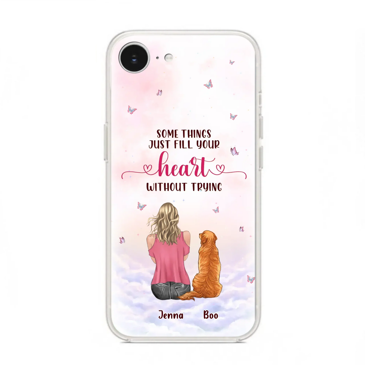 Custom Personalized Dog Mom Phone Case - Upto 5 Dogs - Gift Idea For Dog Lovers - Some Things Just Fill Your Heart Without Trying - Case for iPhone/Samsung