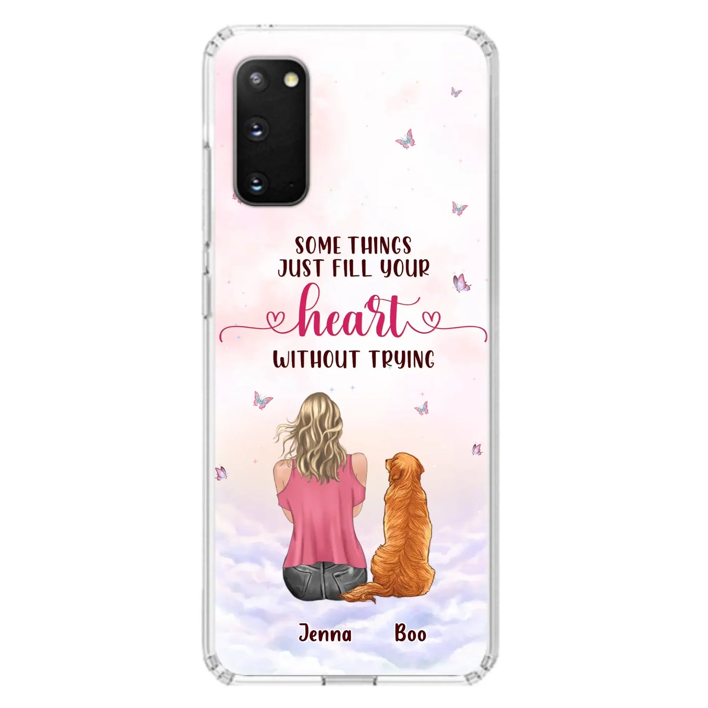 Custom Personalized Dog Mom Phone Case - Upto 5 Dogs - Gift Idea For Dog Lovers - Some Things Just Fill Your Heart Without Trying - Case for iPhone/Samsung