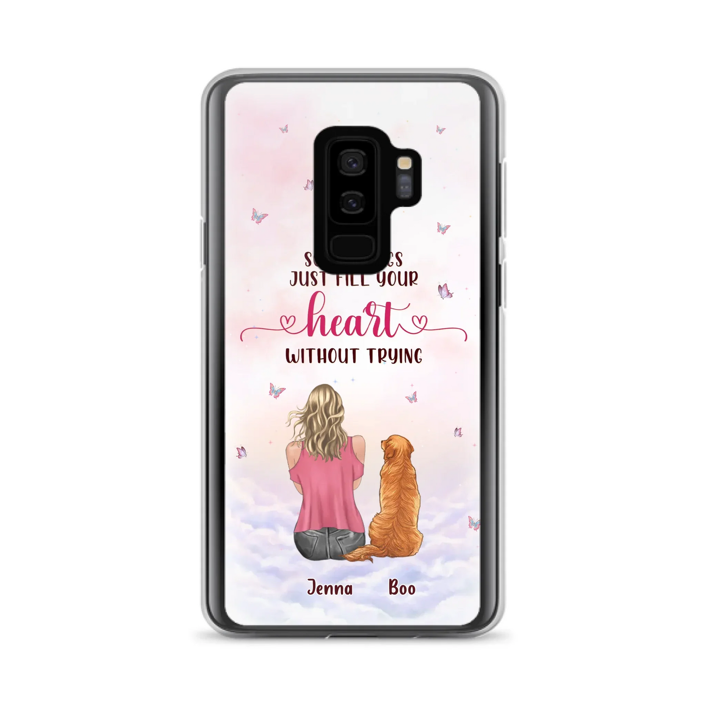 Custom Personalized Dog Mom Phone Case - Upto 5 Dogs - Gift Idea For Dog Lovers - Some Things Just Fill Your Heart Without Trying - Case for iPhone/Samsung