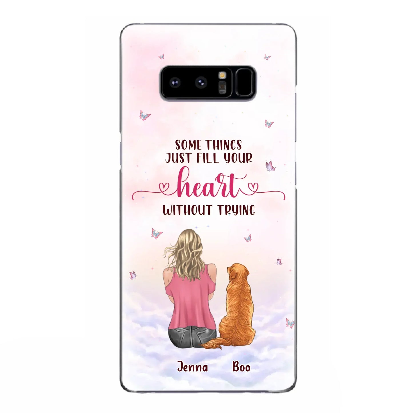 Custom Personalized Dog Mom Phone Case - Upto 5 Dogs - Gift Idea For Dog Lovers - Some Things Just Fill Your Heart Without Trying - Case for iPhone/Samsung