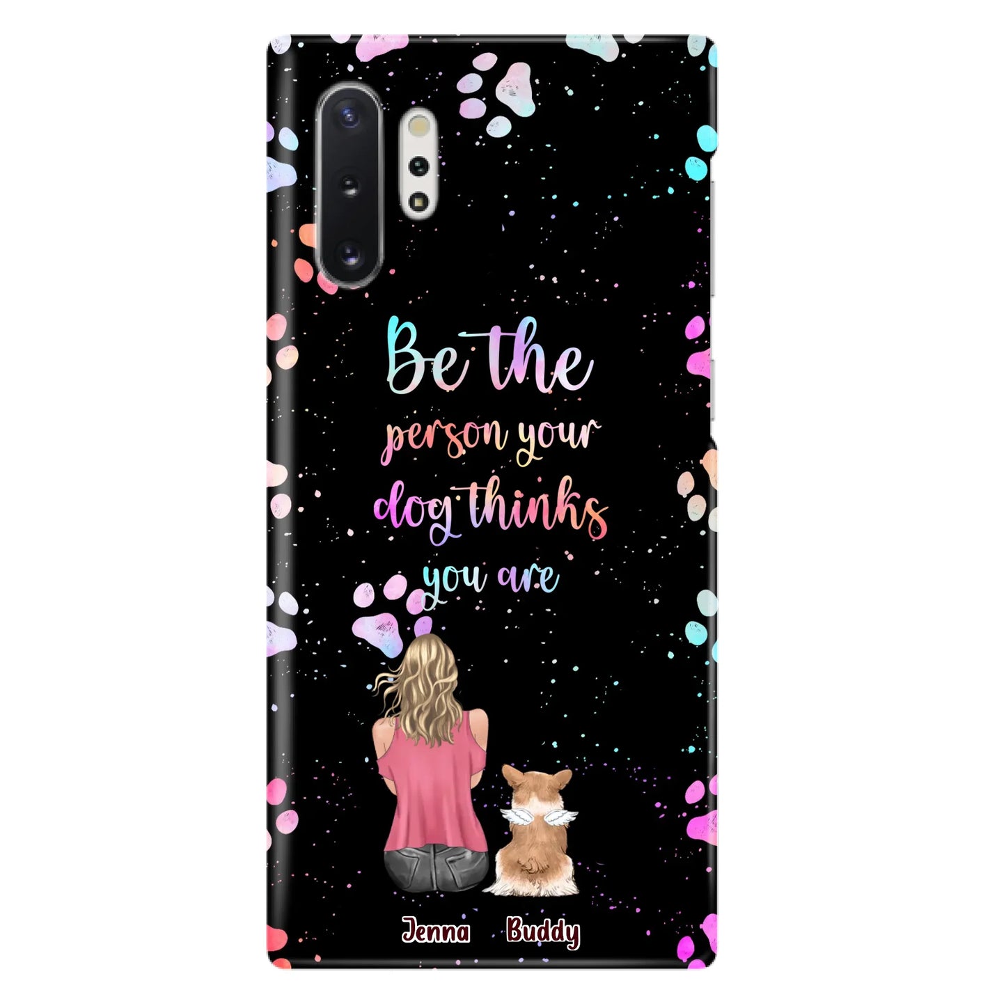 Custom Personalized Dog Mom Phone Case - Upto 5 Dogs - Gift Idea For Dog Lovers - Be The Person Your Dog Thinks You Are - Case for iPhone/Samsung