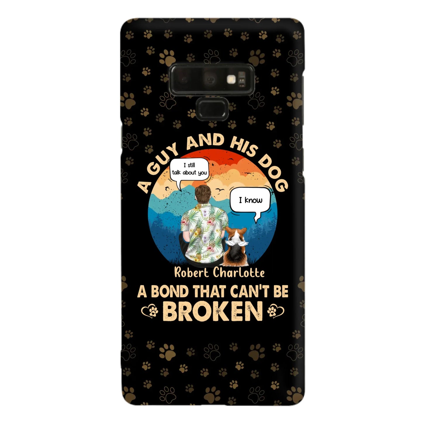 Custom Personalized Dog Dad Phone Case - Gift Idea For Father's Day/Dog Lovers - Upto 4 Dogs - A Guy And His Dog A Bond That Can't Be Broken - Cases For iPhone/Samsung