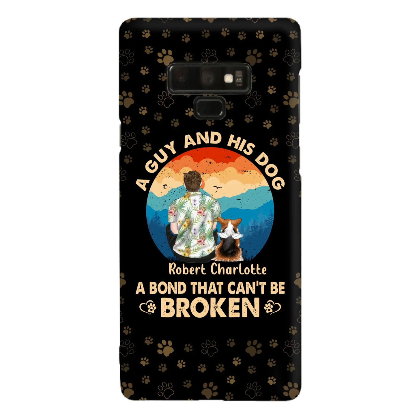 Custom Personalized Dog Dad Phone Case - Father's Day Gift Idea for Dad/Dog Lovers - Upto 4 Dogs - A Guy And His Dog A Bond That Can't Be Broken - Cases For iPhone/Samsung