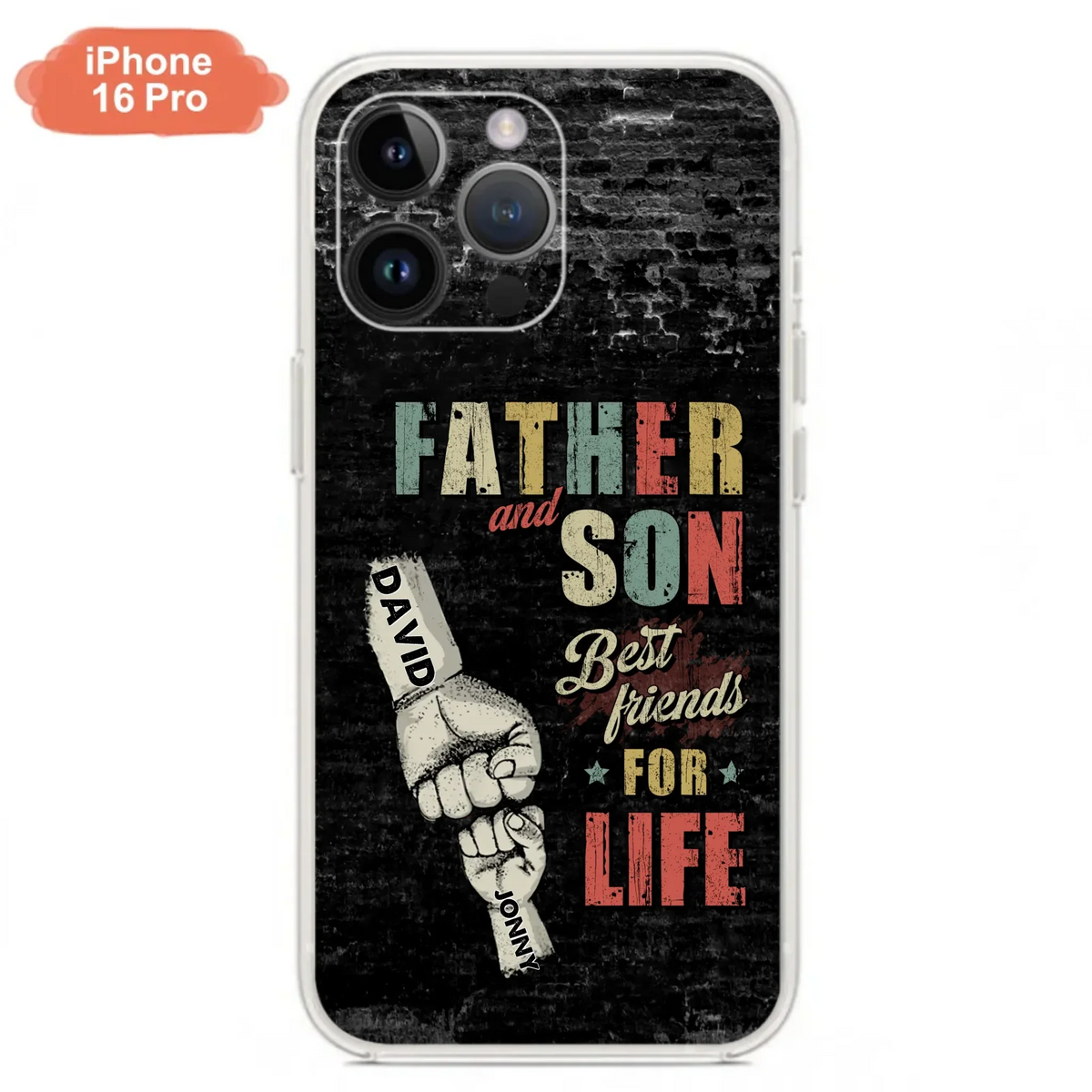 Custom Personalized Father Phone Case - Upto 5 Children - Father's Day Gift Idea from Sons/Daughters - Father And Son/Daughter Best Friends For Life - Case for iPhone/Samsung
