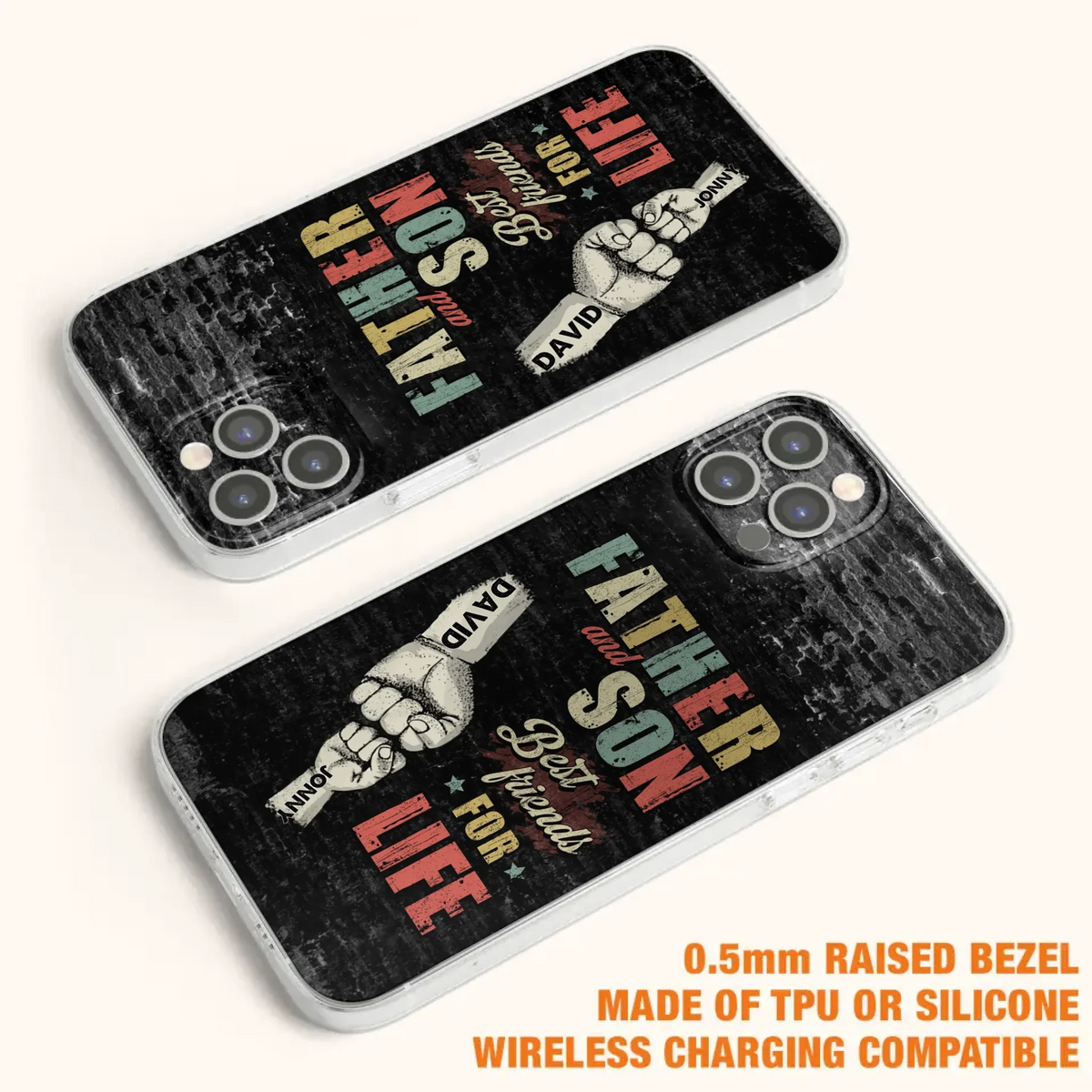 Custom Personalized Father Phone Case - Upto 5 Children - Father's Day Gift Idea from Sons/Daughters - Father And Son/Daughter Best Friends For Life - Case for iPhone/Samsung