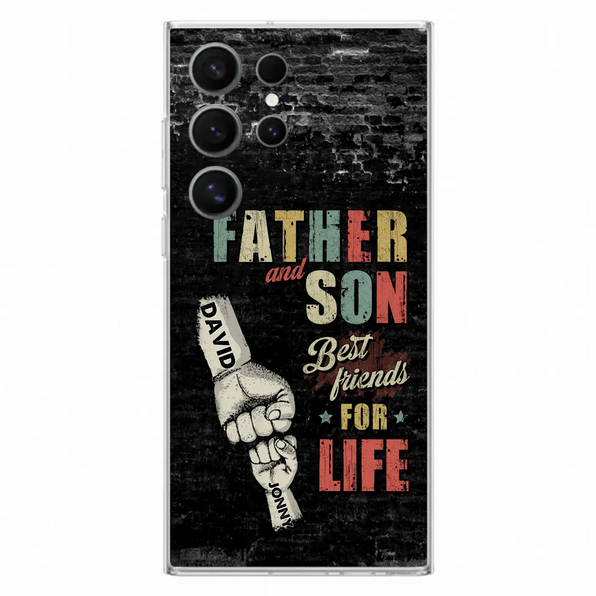 Custom Personalized Father Phone Case - Upto 5 Children - Father's Day Gift Idea from Sons/Daughters - Father And Son/Daughter Best Friends For Life - Case for iPhone/Samsung