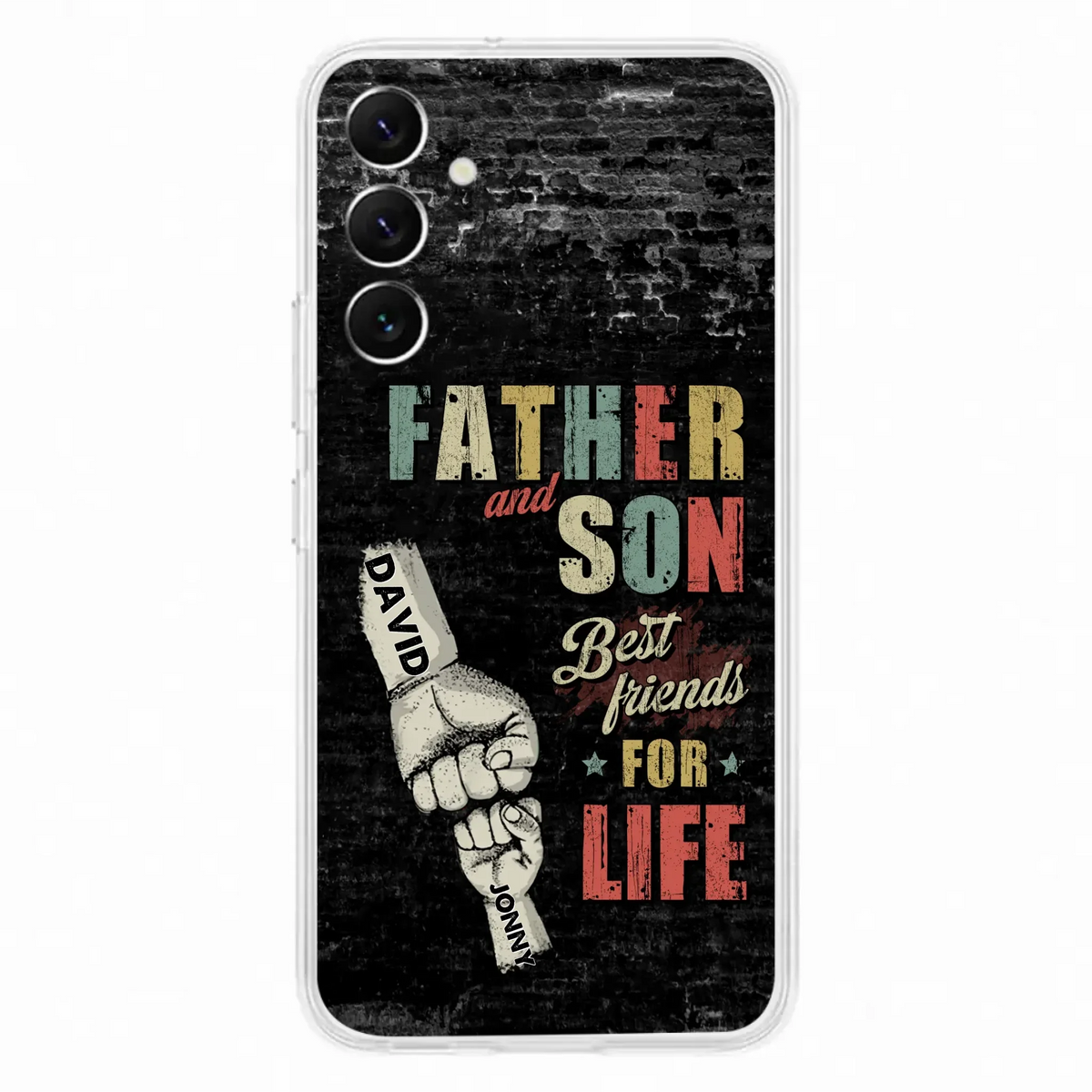 Custom Personalized Father Phone Case - Upto 5 Children - Father's Day Gift Idea from Sons/Daughters - Father And Son/Daughter Best Friends For Life - Case for iPhone/Samsung