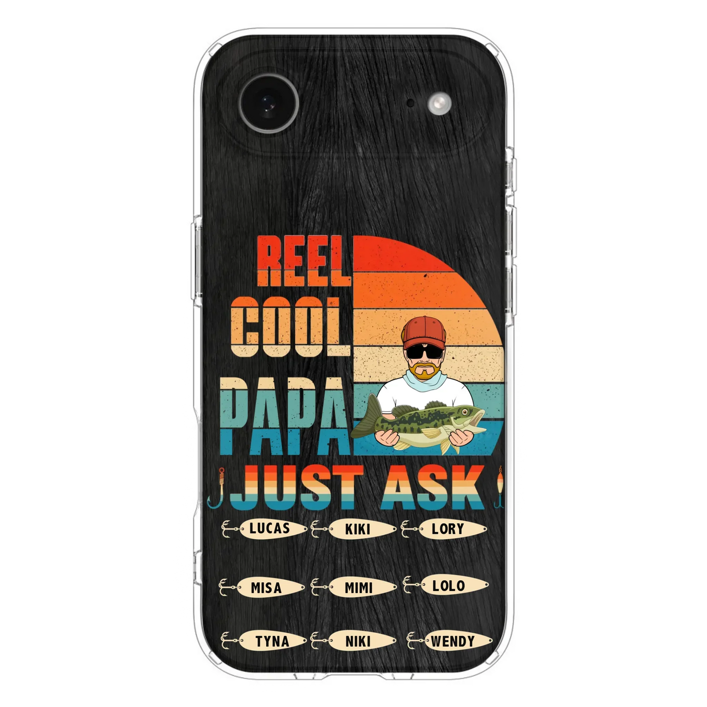 Custom Personalized Reel Cool Dad Phone Case - Gift Idea For Father's Day/Grandpa/Fishing Lovers - Upto 9 Kids - Reel Cool Papa Just Ask - Cases For iPhone/Samsung