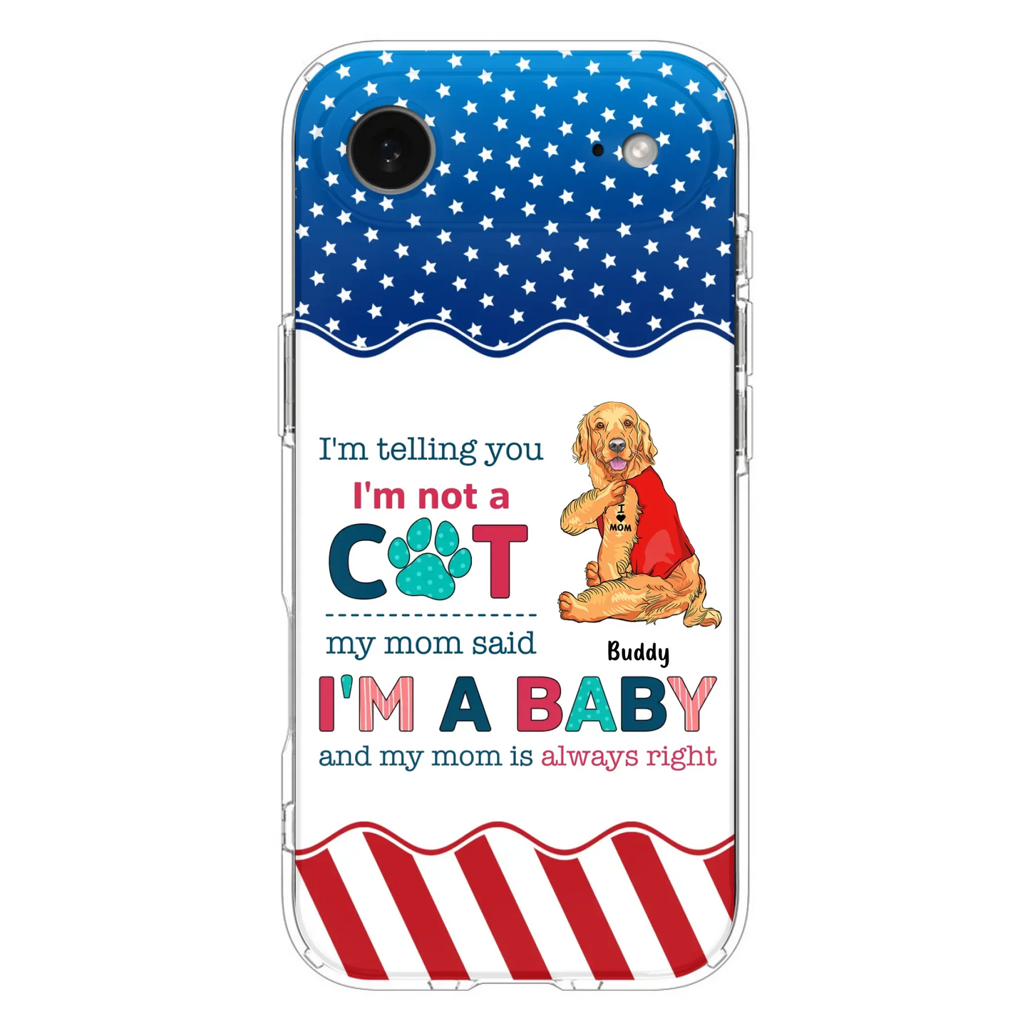 Custom Personalized Pet Phone Case - Gift Idea for Dog/Cat Owners - I'm Telling You I'm Not A Dog - Case for iPhone/Samsung