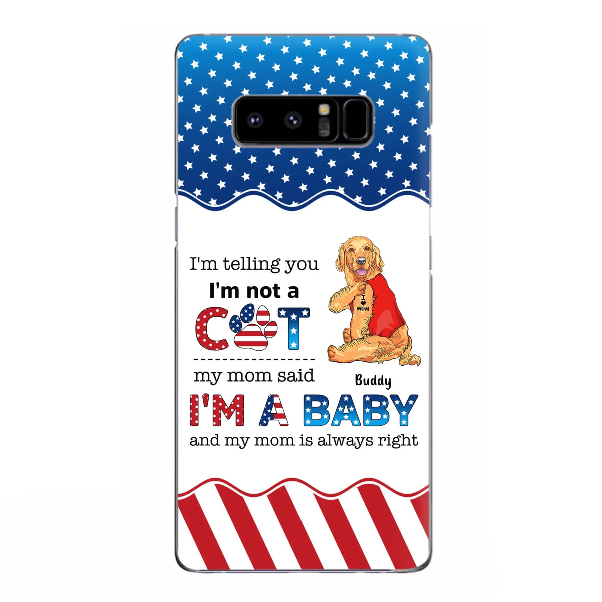 Custom Personalized Pet Phone Case - Independence Day Gift Idea for Dog/Cat Owners - I'm Telling You I'm Not A Dog - Case for iPhone/Samsung