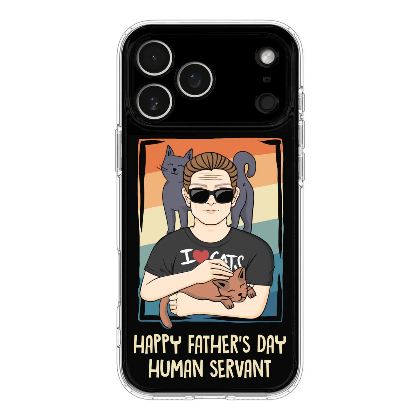Personalized Cat Mom/ Dad iPhone/ Samsung Case - Gift Idea For Cat Lovers/ Father's Day/ Birthday - Happy Father's Day Human Servant