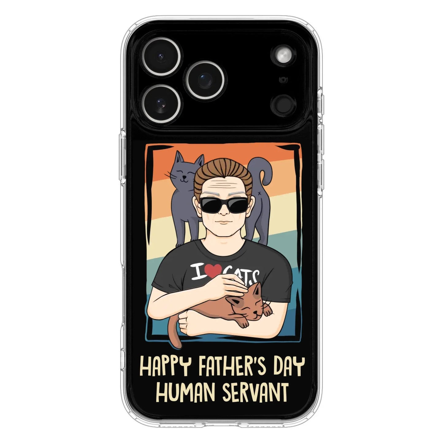 Personalized Cat Mom/ Dad iPhone/ Samsung Case - Gift Idea For Cat Lovers/ Father's Day/ Birthday - Happy Father's Day Human Servant