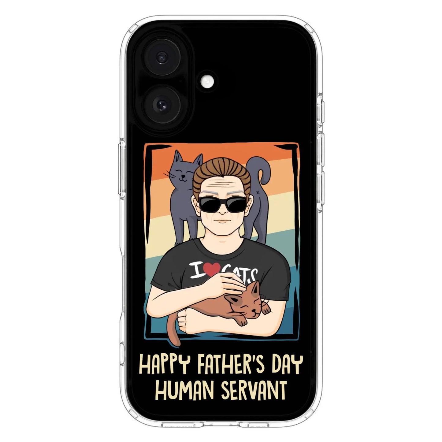 Personalized Cat Mom/ Dad iPhone/ Samsung Case - Gift Idea For Cat Lovers/ Father's Day/ Birthday - Happy Father's Day Human Servant