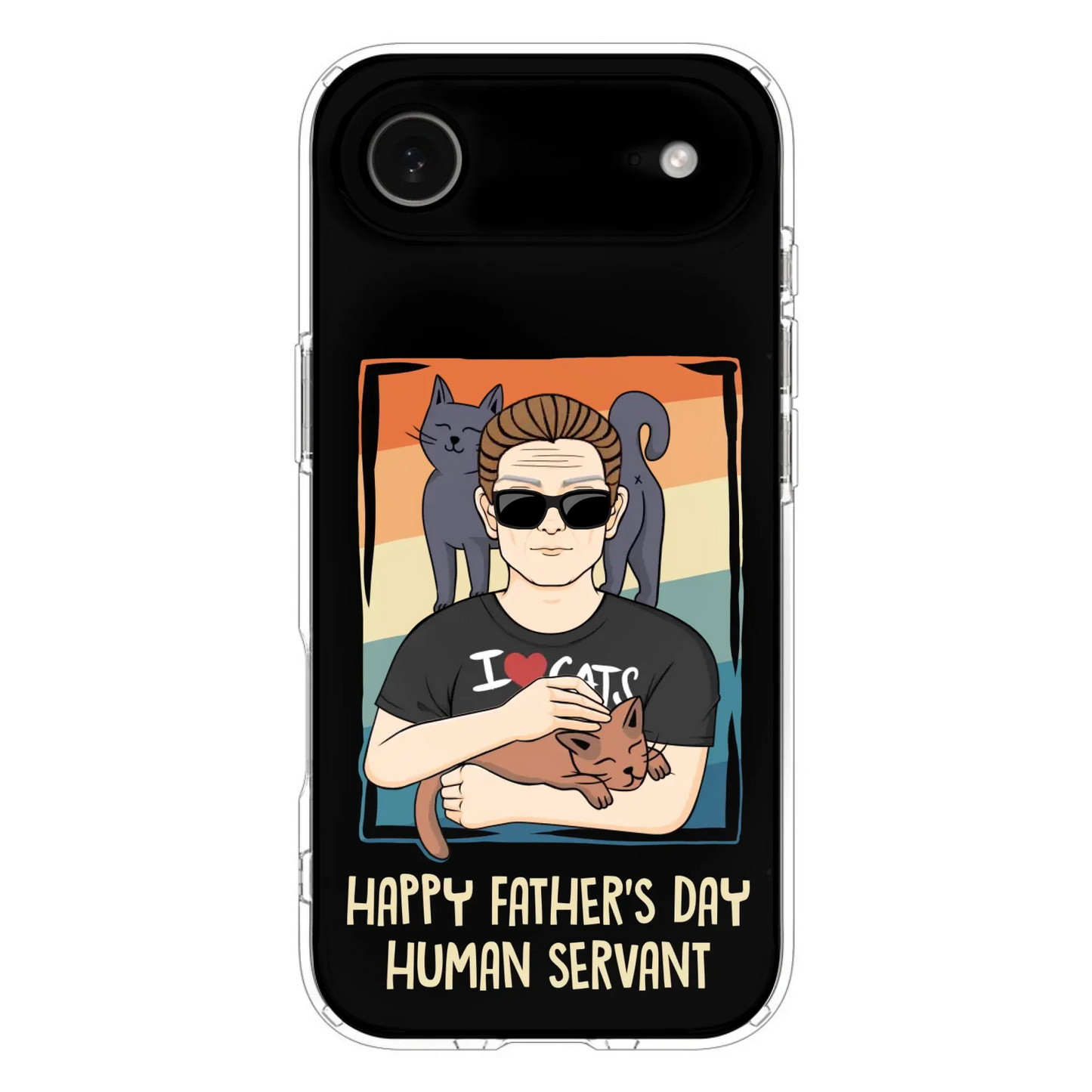 Personalized Cat Mom/ Dad iPhone/ Samsung Case - Gift Idea For Cat Lovers/ Father's Day/ Birthday - Happy Father's Day Human Servant