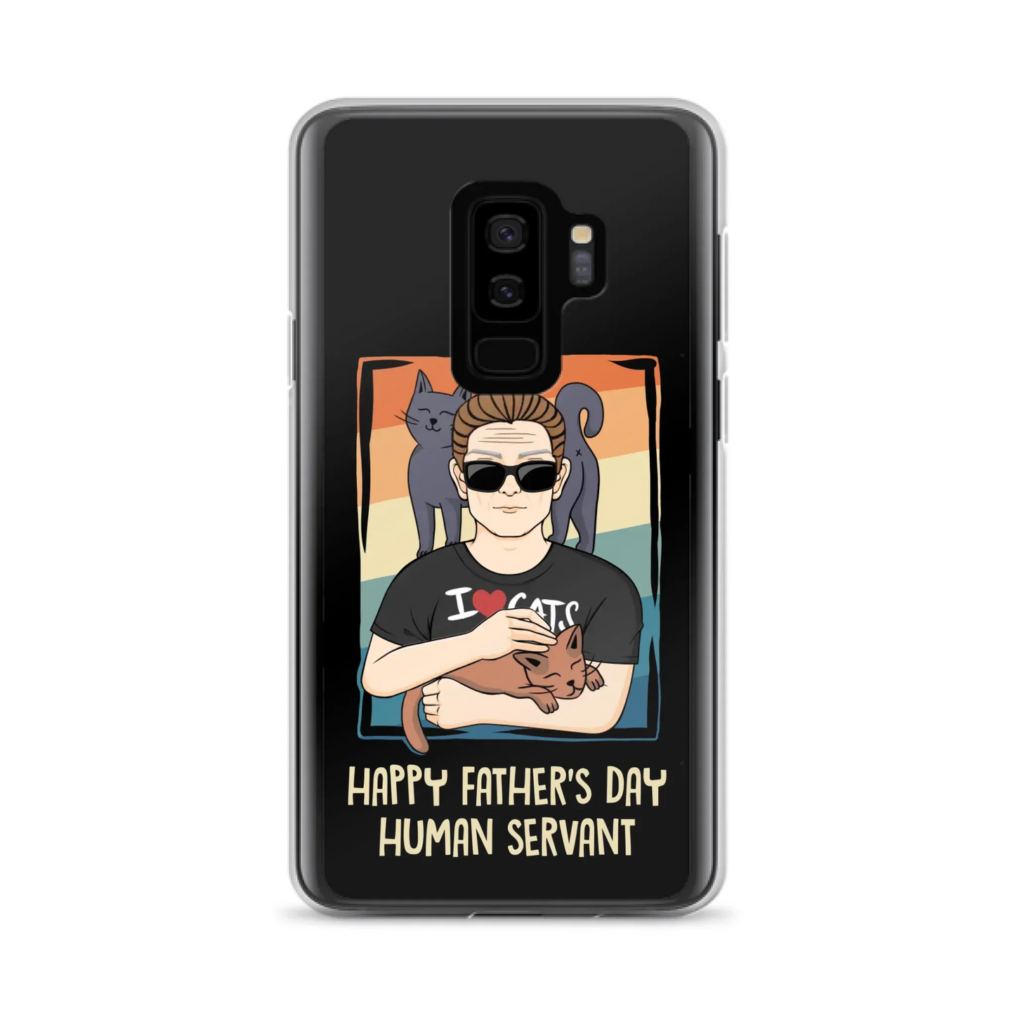 Personalized Cat Mom/ Dad iPhone/ Samsung Case - Gift Idea For Cat Lovers/ Father's Day/ Birthday - Happy Father's Day Human Servant