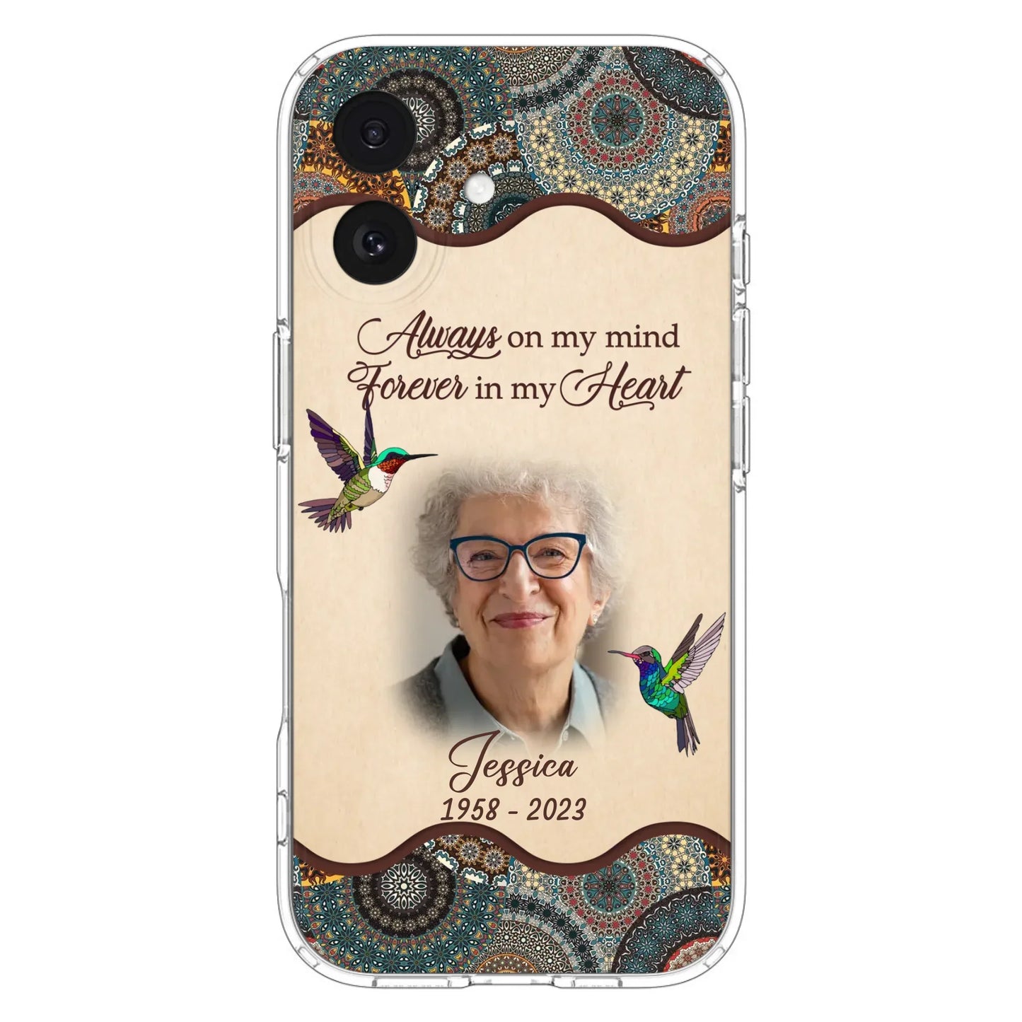 Custom Personalized Memorial Photo Phone Case - Memorial Gift Idea For Mother's Day/Father's Day - Always On My Mind, Forever In My Heart - Case For iPhone/Samsung