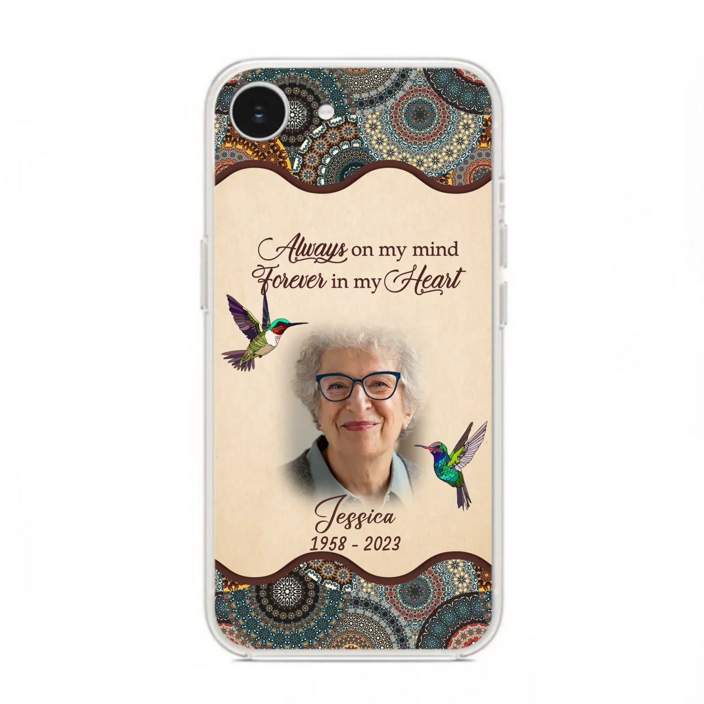 Custom Personalized Memorial Photo Phone Case - Memorial Gift Idea For Mother's Day/Father's Day - Always On My Mind, Forever In My Heart - Case For iPhone/Samsung