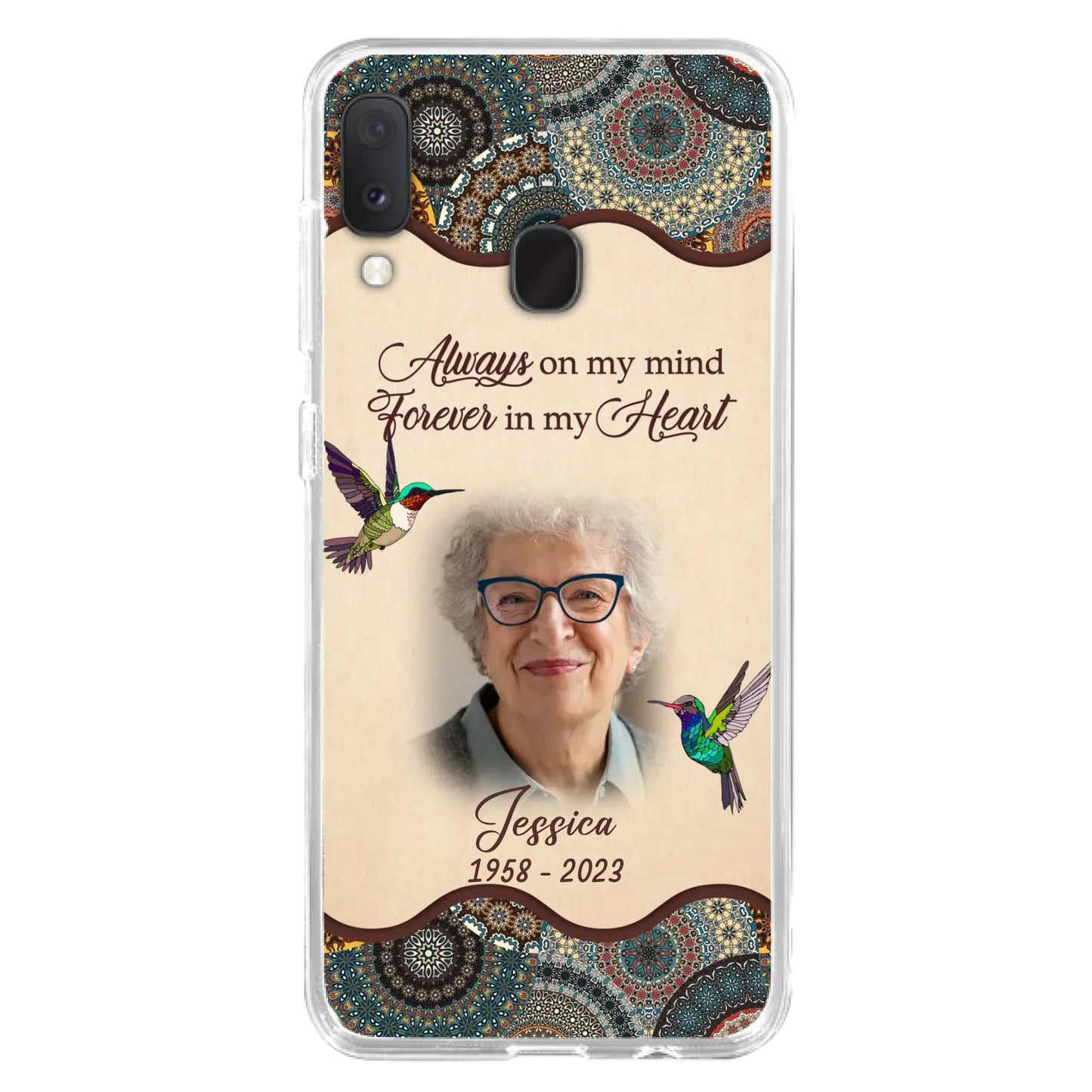 Custom Personalized Memorial Photo Phone Case - Memorial Gift Idea For Mother's Day/Father's Day - Always On My Mind, Forever In My Heart - Case For iPhone/Samsung