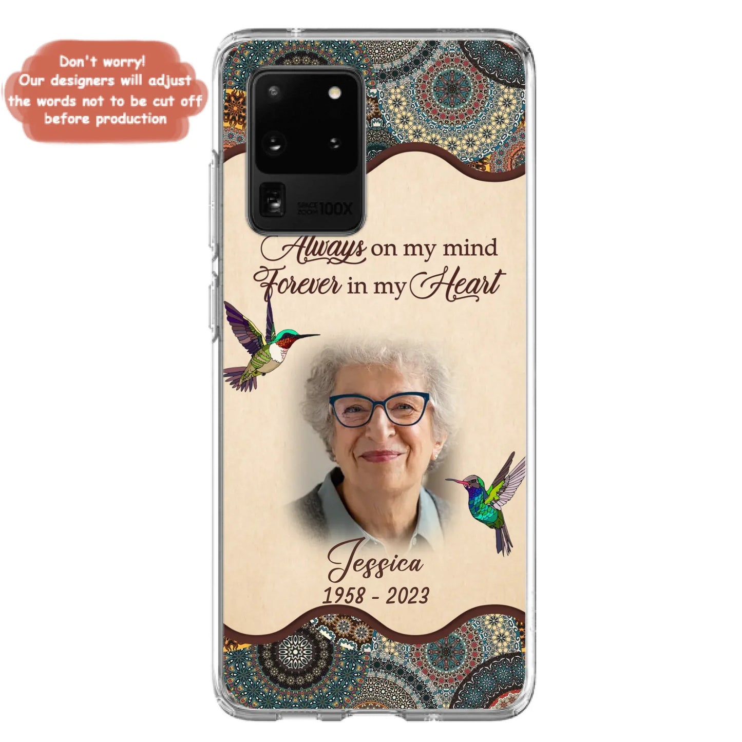 Custom Personalized Memorial Photo Phone Case - Memorial Gift Idea For Mother's Day/Father's Day - Always On My Mind, Forever In My Heart - Case For iPhone/Samsung