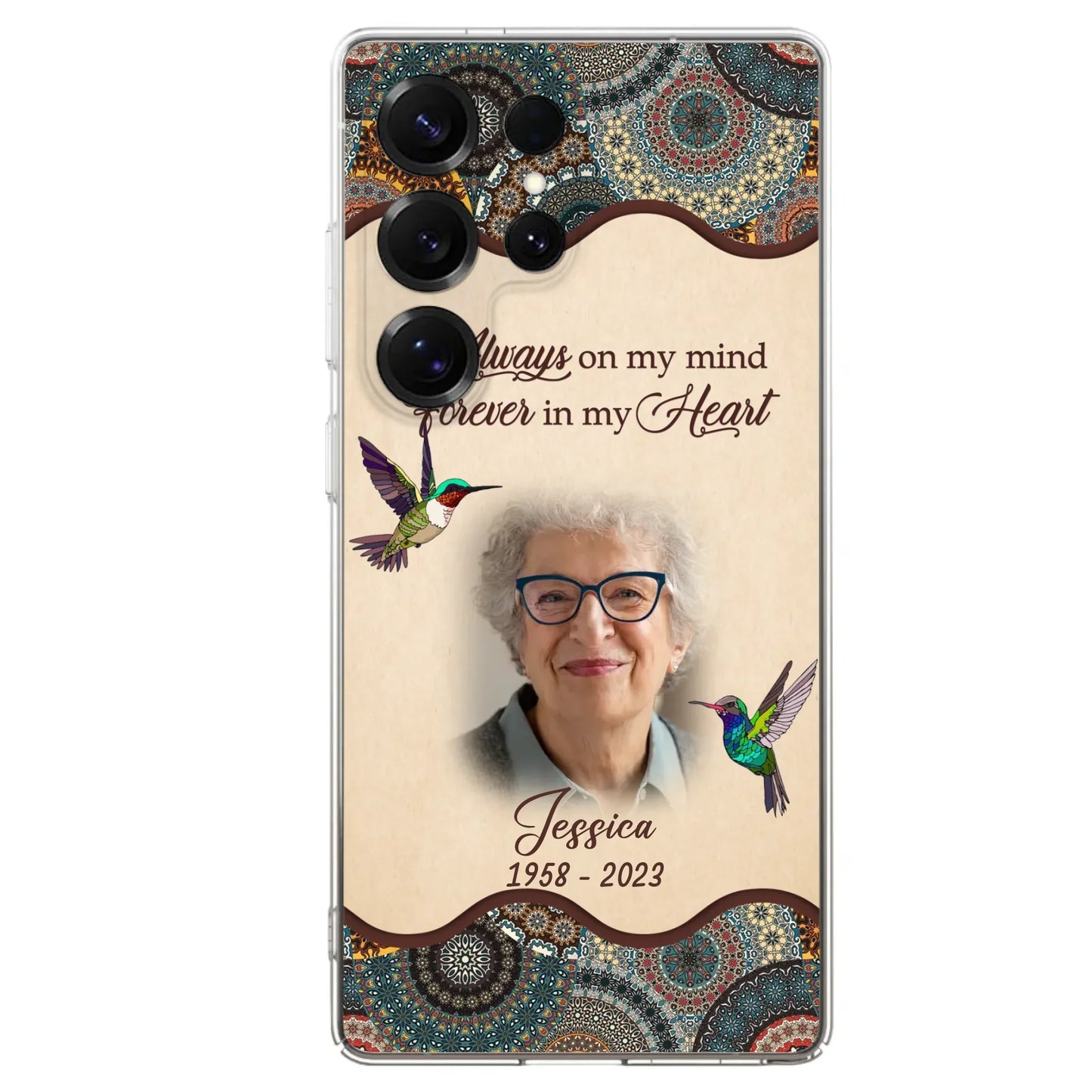 Custom Personalized Memorial Photo Phone Case - Memorial Gift Idea For Mother's Day/Father's Day - Always On My Mind, Forever In My Heart - Case For iPhone/Samsung