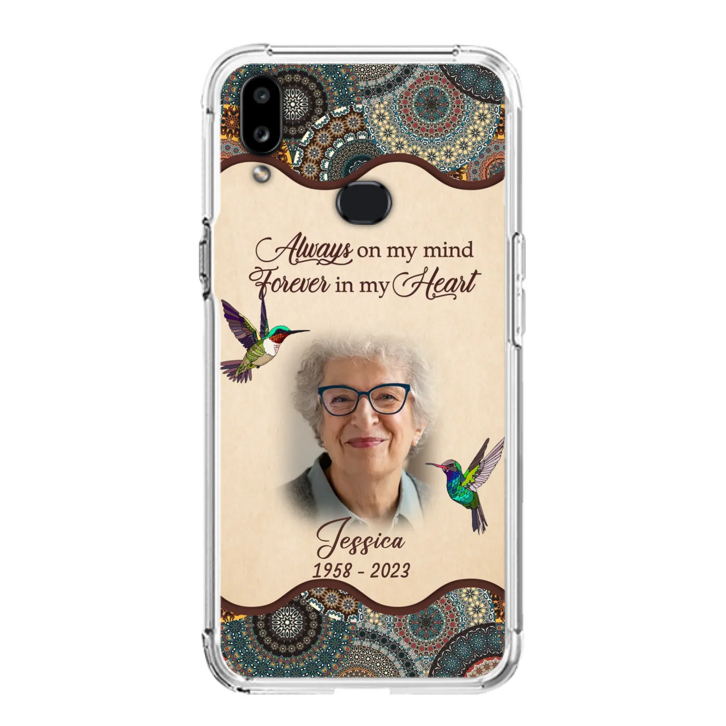 Custom Personalized Memorial Photo Phone Case - Memorial Gift Idea For Mother's Day/Father's Day - Always On My Mind, Forever In My Heart - Case For iPhone/Samsung