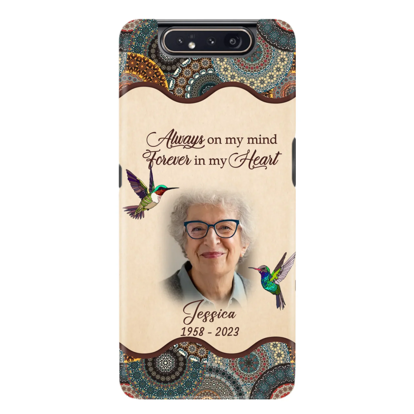 Custom Personalized Memorial Photo Phone Case - Memorial Gift Idea For Mother's Day/Father's Day - Always On My Mind, Forever In My Heart - Case For iPhone/Samsung