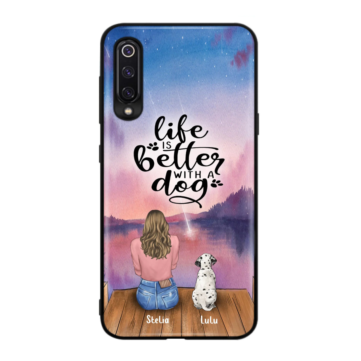 Custom Personalized Dog Mom Phone Case - Gifts For Dog Lovers With Upto 4 Dogs - Life Is Better With A Dog - Case For iPhone, Samsung And Xiaomi