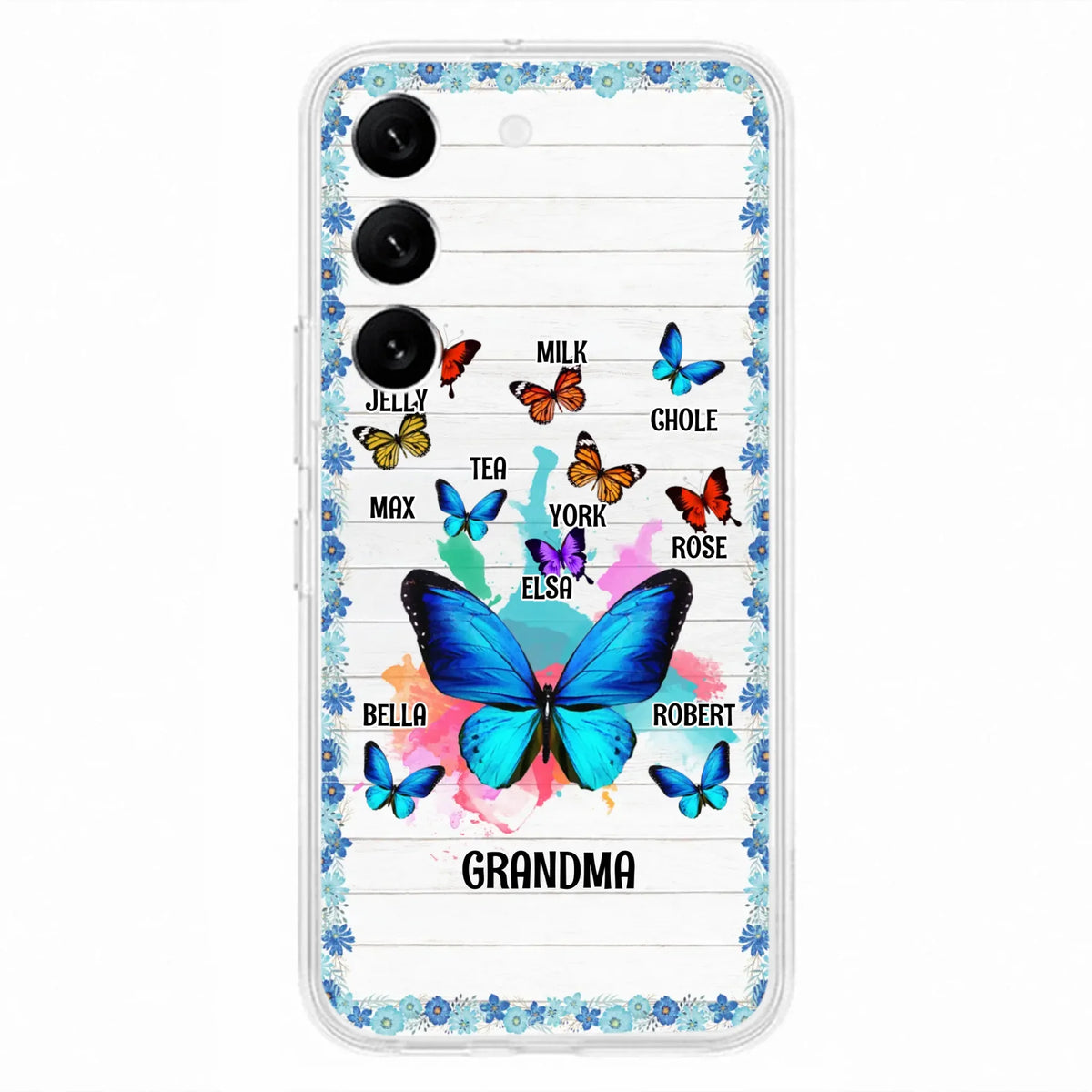 Custom Personalized Butterfly Grandma iPhone/ Samsung Phone Case - Up to 10 Kid's Name - Mother's Day Gift Idea For Grandma