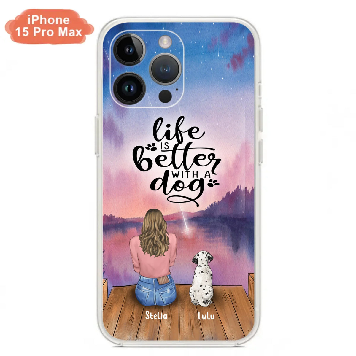 Custom Personalized Dog Mom Phone Case - Gifts For Dog Lovers With Upto 4 Dogs - Life Is Better With A Dog - Case For iPhone, Samsung And Xiaomi